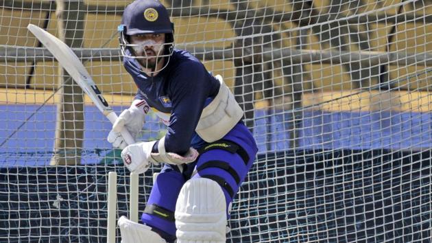 Sri Lanka skipper Dinesh Chandimal spent a lot of time batting at the nets. (AP) Sri Lanka skipper Dinesh Chandimal spent a lot of time batting at the nets. (AP)
