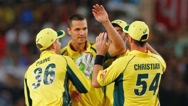 Nathan Coulter-Nile’s chances of playing in the Ashes series against England has taken a massive hit after suffering a back injury in the warm-up game in Perth.(BCCI)