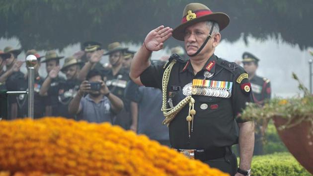 Army chief General Bipin Rawat pays tribute to martyrs of 9 Gorkha Rifles regiment during its bicentenary celebrations, in Varanasi on Friday. (PTI Photo) Army chief General Bipin Rawat pays tribute to martyrs of 9 Gorkha Rifles regiment during its bicentenary celebrations, in Varanasi on Friday. (PTI Photo)