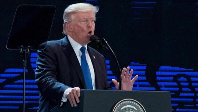 US President Donald Trump speaks on the final day of the APEC CEO Summit, part of the broader Asia-Pacific Economic Cooperation (APEC) leaders' summit, in the central Vietnamese city of Danang on November 10, 2017. (AFP) US President Donald Trump speaks on the final day of the APEC CEO Summit, part of the broader Asia-Pacific Economic Cooperation (APEC) leaders' summit, in the central Vietnamese city of Danang on November 10, 2017. (AFP)