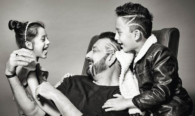 Having missed most part of their childhood wonder years, Sanjay Dutt is bent on being a hands-on dad (Styling by Naveen Shetty, make-up by Deepak Bhatte and hair by Sharik Mohammad +)(Prabhat Shetty)