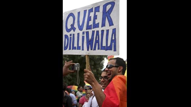 Activist and writer Gautam Bhan (right) at the first Delhi Queer Pride march in 2008. ‘It is also about queer people coming together on an everyday basis to celebrate the respect and dignity that is rightfully theirs,’ he said. (Jasjeet Plaha / HT Photo) Activist and writer Gautam Bhan (right) at the first Delhi Queer Pride march in 2008. ‘It is also about queer people coming together on an everyday basis to celebrate the respect and dignity that is rightfully theirs,’ he said. (Jasjeet Plaha / HT Photo)