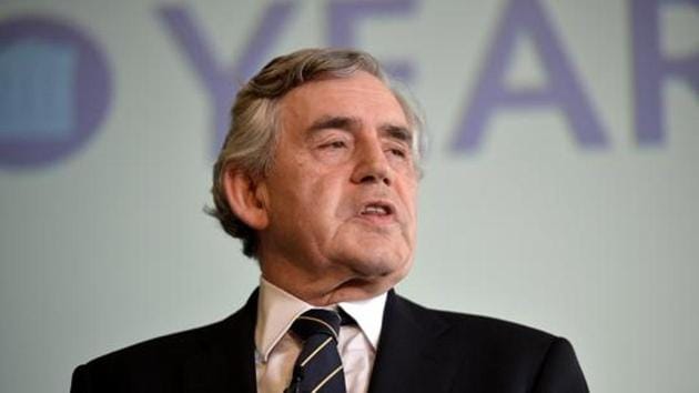 Britain's former prime minister Gordon Brown speaks at the Bank of England conference “Independence 20 Years On” at the Fishmonger's Hall in London on September 28, 2017. (Reuters) Britain's former prime minister Gordon Brown speaks at the Bank of England conference “Independence 20 Years On” at the Fishmonger's Hall in London on September 28, 2017. (Reuters)