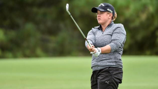 Michele Thomson of Scotland is leading at the Women’s Indian Open golf. (Getty Images) Michele Thomson of Scotland is leading at the Women’s Indian Open golf. (Getty Images)