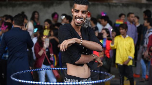 A participant during the Pride march in 2016. While the Delhi Queer Pride parade is a celebration, it is also a claim to equality and the idea is to reclaim one’s identity and be proud if it. (Virendra Singh Gosain / HT PHOTO) A participant during the Pride march in 2016. While the Delhi Queer Pride parade is a celebration, it is also a claim to equality and the idea is to reclaim one’s identity and be proud if it. (Virendra Singh Gosain / HT PHOTO)