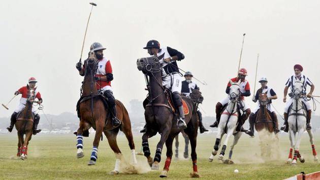 Polo players in action during the Westren Command Polo Challenge at The Patiala Polo and Riding Club in Patiala on Saturday. (PTI) Polo players in action during the Westren Command Polo Challenge at The Patiala Polo and Riding Club in Patiala on Saturday. (PTI)