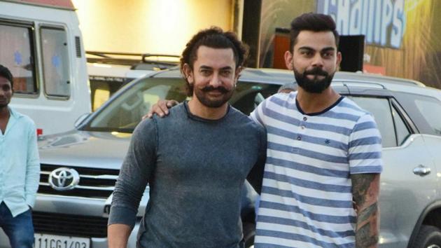 Aamir Khan with Viral Kohli recently appeared in a TV talk show together. (Viral Bhayani) Aamir Khan with Viral Kohli recently appeared in a TV talk show together. (Viral Bhayani)