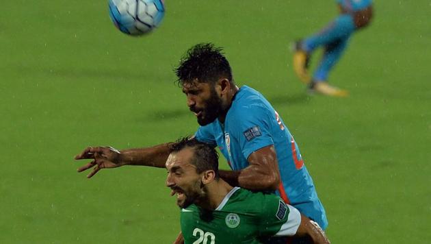 Balwant Singh of India (R) in action during an AFC Asian Cup match against Macau in October. (AFP) Balwant Singh of India (R) in action during an AFC Asian Cup match against Macau in October. (AFP)
