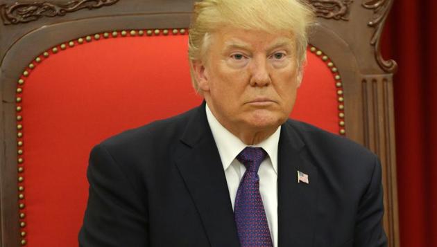 US President Donald Trump attends a meeting with Vietnam Communist Party General Secretary Nguyen Phu Trong in Hanoi, Vietnam November 12, 2017. (REUTERS) US President Donald Trump attends a meeting with Vietnam Communist Party General Secretary Nguyen Phu Trong in Hanoi, Vietnam November 12, 2017. (REUTERS)