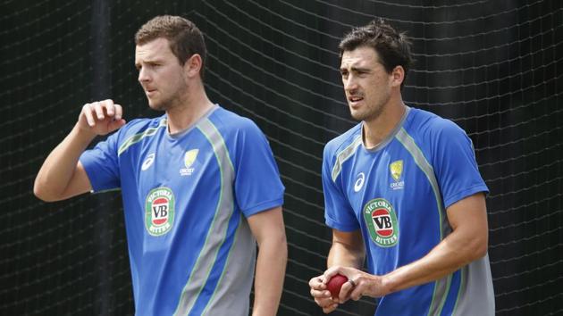 Mitchell Starc has said Josh Hazlewood’s unerring line and length will set up Australia nicely against England in the upcoming Ashes contest. (Getty Images) Mitchell Starc has said Josh Hazlewood’s unerring line and length will set up Australia nicely against England in the upcoming Ashes contest. (Getty Images)