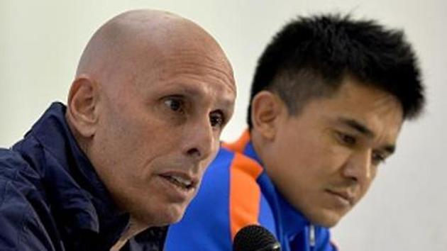 Stephen Constantine (L) is keen to start India’s preparations for the 2019 AFC Asian Cup. (AFP/Getty Images) Stephen Constantine (L) is keen to start India’s preparations for the 2019 AFC Asian Cup. (AFP/Getty Images)