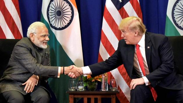 Prime Minister Narendra Modi with US President Donald Trump in Manila, Philippines on Monday. (PTI Photo) Prime Minister Narendra Modi with US President Donald Trump in Manila, Philippines on Monday. (PTI Photo)