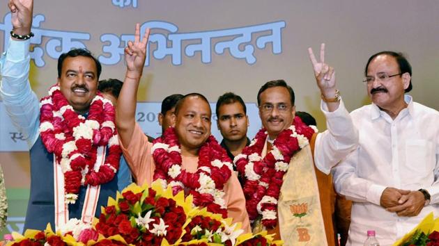 Yogi Adityanath, who participated in Gujarat Gaurav Yatra in mid-October, is likely to address a series of public meetings across the poll bound state after the conclusion of the urban local bodies election in UP. (PTI File Photo) Yogi Adityanath, who participated in Gujarat Gaurav Yatra in mid-October, is likely to address a series of public meetings across the poll bound state after the conclusion of the urban local bodies election in UP. (PTI File Photo)