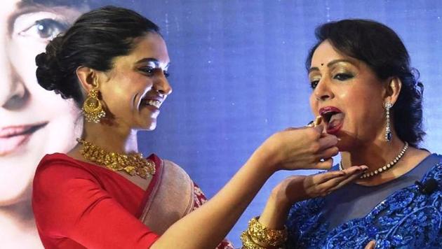 Deepika Padukone was a guest at the launch of Hema Malini’sbook. Deepika Padukone was a guest at the launch of Hema Malini’sbook.