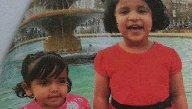 Sherin Mathews (left) with Shaina, her sister in US. (Photo courtesy Mother Teresa Anath Sewa Ashram) Sherin Mathews (left) with Shaina, her sister in US. (Photo courtesy Mother Teresa Anath Sewa Ashram)
