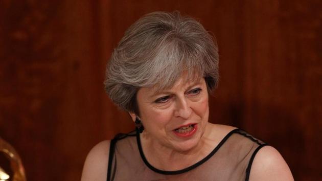British Prime Minister Theresa May makes a speech at the Lord Mayor's banquet at the Guildhall in London on November 13, 2017. (Reuters) British Prime Minister Theresa May makes a speech at the Lord Mayor's banquet at the Guildhall in London on November 13, 2017. (Reuters)