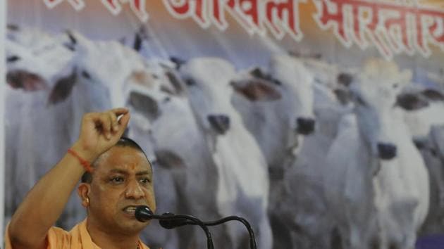 A file photo of Uttar Pradesh chief minister Yogi Adityanath at the Vishawa Hindu Parishad’s national conference on Gau Raksha in Lucknow on November 5, 2017. (Deepak Gupta/ Hindustan Times) A file photo of Uttar Pradesh chief minister Yogi Adityanath at the Vishawa Hindu Parishad’s national conference on Gau Raksha in Lucknow on November 5, 2017. (Deepak Gupta/ Hindustan Times)