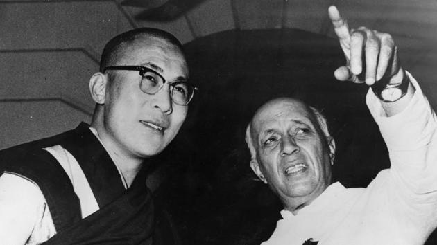 Tibetan spiritual leader Dalai Lama and Nehru in New Delhi during a meeting to discuss the rehabilitation of Tibetans who crossed the border to India during the Chinese/Tibetan crisis. (Central Press / Getty Images) Tibetan spiritual leader Dalai Lama and Nehru in New Delhi during a meeting to discuss the rehabilitation of Tibetans who crossed the border to India during the Chinese/Tibetan crisis. (Central Press / Getty Images)