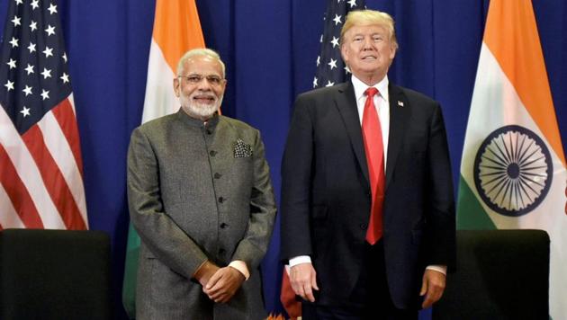 Prime Minister Narendra Modi with US President Donald Trump in Manila, Philippines, on Monday. (PTI) Prime Minister Narendra Modi with US President Donald Trump in Manila, Philippines, on Monday. (PTI)