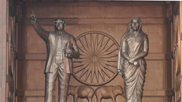 Statue of Dr Bhimrao Ambedkar and Ramabai Ambedkar at Samajik Parivartan Sthal in Lucknow. Statue of Dr Bhimrao Ambedkar and Ramabai Ambedkar at Samajik Parivartan Sthal in Lucknow.