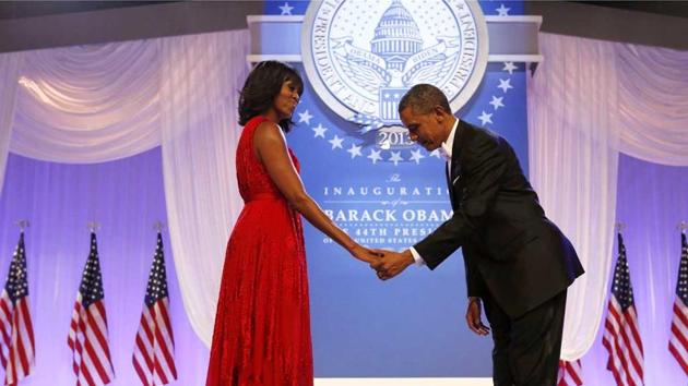 Barack Obama bows to Michelle at the Inaugural ball in Washington. (Reuters File Photo)
