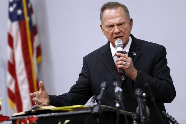 Roy Moore, the Republican nominee for the US Senate in Alabama, in tyhe city of Jackson on November 14, 2017. (AFP) Roy Moore, the Republican nominee for the US Senate in Alabama, in tyhe city of Jackson on November 14, 2017. (AFP)