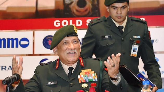 Indian Army chief Gen Bipin Singh Rawat at a seminar Future Armoured Vehicles India 2017 at the DRDO Bhawan in New Delhi on Wednesday. (PTI) Indian Army chief Gen Bipin Singh Rawat at a seminar Future Armoured Vehicles India 2017 at the DRDO Bhawan in New Delhi on Wednesday. (PTI)