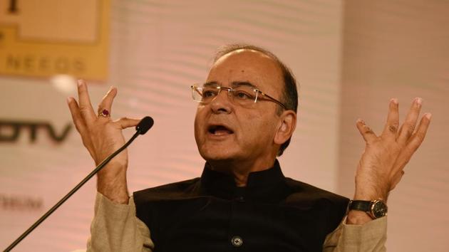 Finance Minister Arun Jaitley during Hindustan Times Leadership Summit at Taj Palace, in New Delhi. (Virendra Singh Gosain/HT PHOTO Files) Finance Minister Arun Jaitley during Hindustan Times Leadership Summit at Taj Palace, in New Delhi. (Virendra Singh Gosain/HT PHOTO Files)