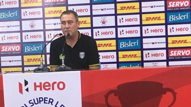 Rene Meulensteen speaks to the media ahead of Kerala Blasters’ Indian Super League (ISL) game vs ATK. (Twitter:@IndSuperLeague) Rene Meulensteen speaks to the media ahead of Kerala Blasters’ Indian Super League (ISL) game vs ATK. (Twitter:@IndSuperLeague)