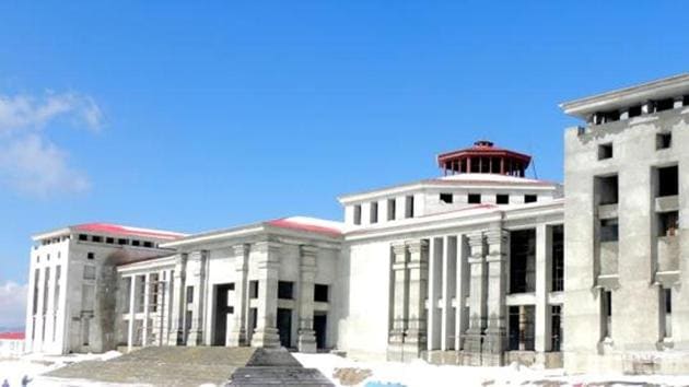 The foundation stone for Vidhan Sabha Bhawan at Gairsain was laid by former chief minister Vijay Bahuguna, a former Congressman who joined the BJP just before the 2014 Lok Sabha polls. (HT File Photo) The foundation stone for Vidhan Sabha Bhawan at Gairsain was laid by former chief minister Vijay Bahuguna, a former Congressman who joined the BJP just before the 2014 Lok Sabha polls. (HT File Photo)