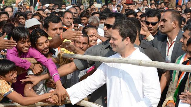 Congress vice-president Rahul Gandhi at a political rally, Chilloda, 40 km from Ahmedabad, Gujarat, November 11 (AFP) Congress vice-president Rahul Gandhi at a political rally, Chilloda, 40 km from Ahmedabad, Gujarat, November 11 (AFP)