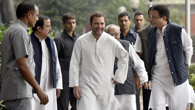 Congress vice president Rahul Gandhi arrives for a meeting of the newly formed All India Unorganised Workers Congress. (Sonu Mehta/HT PHOTO) Congress vice president Rahul Gandhi arrives for a meeting of the newly formed All India Unorganised Workers Congress. (Sonu Mehta/HT PHOTO)