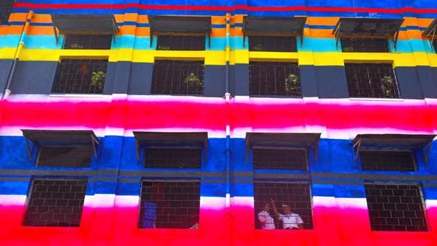 The Sassoon Docks project is part of the seventh edition of the St+art Urban Art Festival, which aims to make art accessible to everyone by transforming a public space. Arjun Bahl, co-founder and festival director said, “The whole idea was to bring art to a certain sect of the community who usually don’t interact with art.” (Anshuman Poyrekar / HT Photo)