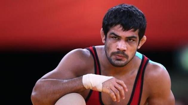 Sushil Kumar won the gold medal at the men’s 74kg freestyle competition in the National Wrestling Championship.(AFP)