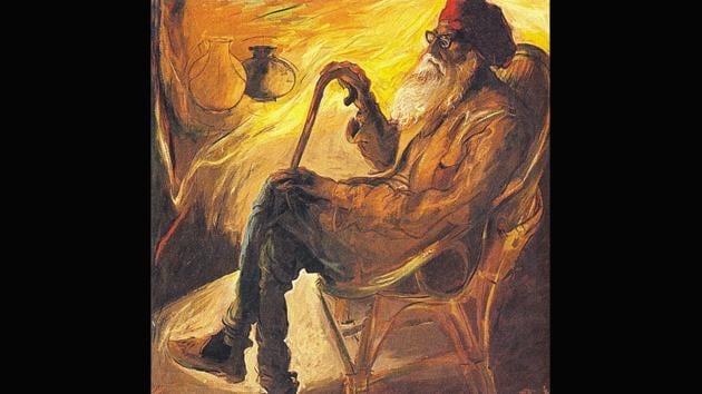 A portrait of Sardar Gurcharan Singh, painted by Jatin Das in 1994. Singh was considered the ‘Father of studio pottery’ in India, having founded the popular ‘Delhi Blue Pottery’ in the capital in 1952. (Jatin Das) A portrait of Sardar Gurcharan Singh, painted by Jatin Das in 1994. Singh was considered the ‘Father of studio pottery’ in India, having founded the popular ‘Delhi Blue Pottery’ in the capital in 1952. (Jatin Das)