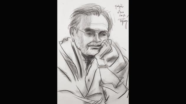 Sampooran Singh Kalra (born 18 August 1934), known popularly by his pen name Gulzar by Jatin Das, 2017. ‘Wherever I went, whether it was a concert or an exhibition, I sketched,’ says Das. (Jatin Das) Sampooran Singh Kalra (born 18 August 1934), known popularly by his pen name Gulzar by Jatin Das, 2017. ‘Wherever I went, whether it was a concert or an exhibition, I sketched,’ says Das. (Jatin Das)