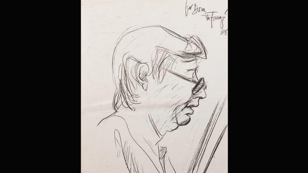 Dom Moraes, editor, essayist, biographer, and inveterate traveller was one of the best-known English-language poets of India. This is Das’ portrait of him from 1988. (Jatin Das) Dom Moraes, editor, essayist, biographer, and inveterate traveller was one of the best-known English-language poets of India. This is Das’ portrait of him from 1988. (Jatin Das)