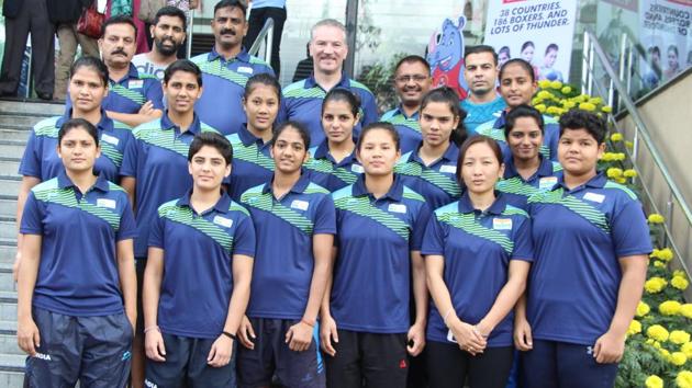 Six pugilists from Haryana -- Neetu (48kg), Jyoti (51kg), Sakshi (54kg), Shashi Chopra (57kg), Anupama (81kg) and Neha Yadav (81kg+) -- and one each from Mizoram (Vanlalhriapuii - 60kg), Uttar Pradesh (Astha Pahwa (69kg), Telangana (Niharika Gonella - 75kg) and Assam (Ankushita Boro - 64kg) have been named in the Indian team for the AIBA Women’s Youth World Boxing Championships (HT Photo) Six pugilists from Haryana -- Neetu (48kg), Jyoti (51kg), Sakshi (54kg), Shashi Chopra (57kg), Anupama (81kg) and Neha Yadav (81kg+) -- and one each from Mizoram (Vanlalhriapuii - 60kg), Uttar Pradesh (Astha Pahwa (69kg), Telangana (Niharika Gonella - 75kg) and Assam (Ankushita Boro - 64kg) have been named in the Indian team for the AIBA Women’s Youth World Boxing Championships (HT Photo)