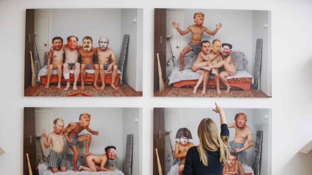 A larger selection from 'Masks Show Series 2' by The Blue Noses group at Saatchi Gallery. With some critics dismissing Pussy Riot’s work as petty crimes, Guelman rebuts, “Especially when politics goes down and there is no free media, the artist has become the last free person, who speaks to government and says truth, and is not afraid.” (Tolga Akmen / AFP)