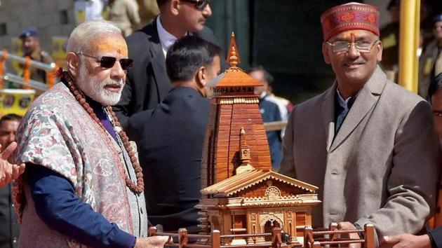 The Rs 12,000-crore road project was launched by Prime Minister Narendra Modi last year to connect the char dhams -- Kedarnath, Badrinath, Yamunotri and Gangotri.(HT File)