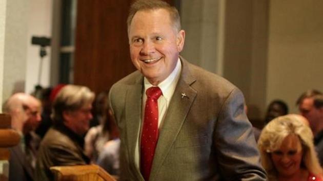 Republican candidate Roy Moore enters the stage to make his victory speech after defeating incumbent Luther Strange to his supporters at the RSA Activity center in Montgomery, Alabama, US September 26, 2017. (Reuters File Photo) Republican candidate Roy Moore enters the stage to make his victory speech after defeating incumbent Luther Strange to his supporters at the RSA Activity center in Montgomery, Alabama, US September 26, 2017. (Reuters File Photo)