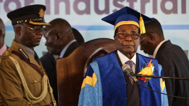 Zimbabwe's President Robert Mugabe arrives to preside over a student graduation ceremony at Zimbabwe Open University on the outskirts of Harare, Zimbabwe. (AP Photo) Zimbabwe's President Robert Mugabe arrives to preside over a student graduation ceremony at Zimbabwe Open University on the outskirts of Harare, Zimbabwe. (AP Photo)