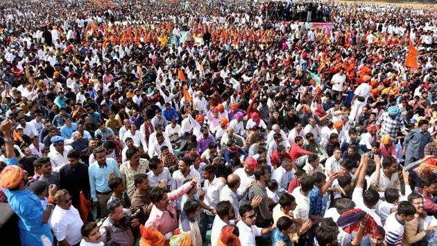 Members of Sri Rajput Karni Sena protest against Sanjay Leela Bhansali’s movie Padmavati, in Gandhinagar, Gujarat. It all began in Jaipur when members of the fringe political group attacked the sets during production, alleging that the film had romantic scenes between Deepika Padukone and Ranveer Singh, who play Rani Padmavati and Alauddin Khilji respectively. (PTI) Members of Sri Rajput Karni Sena protest against Sanjay Leela Bhansali’s movie Padmavati, in Gandhinagar, Gujarat. It all began in Jaipur when members of the fringe political group attacked the sets during production, alleging that the film had romantic scenes between Deepika Padukone and Ranveer Singh, who play Rani Padmavati and Alauddin Khilji respectively. (PTI)