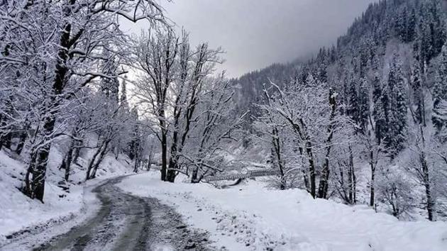 Solang valley in Manali covered with snow. (HT Photo) Solang valley in Manali covered with snow. (HT Photo)