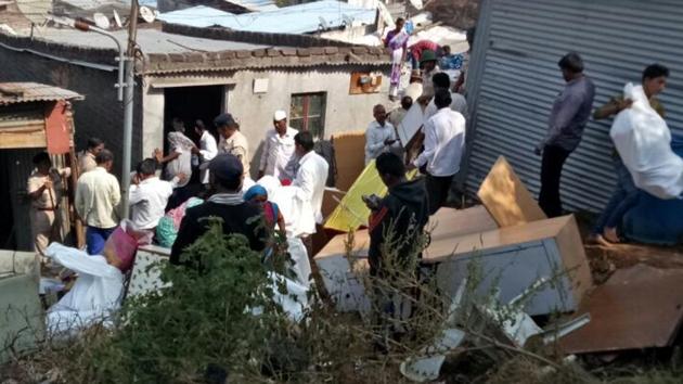 The anti-encroachment squad faced stiff resistance from the squatters who threatened them with dire consequences. However, the department went ahead with the demolitions in accordance with the directives of the Union ministry of environment and forests. (HT PHOTO) The anti-encroachment squad faced stiff resistance from the squatters who threatened them with dire consequences. However, the department went ahead with the demolitions in accordance with the directives of the Union ministry of environment and forests. (HT PHOTO)