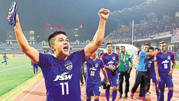 Bengaluru FC will make their ISL debut vs Mumbai City FC, the club Sunil Chhetri turned out for in the previous edition of the tournament.(PTI)