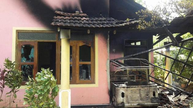 A house stands vandalized in racial violence near Galle, Sri Lanka, Saturday, Nov. 18, 2017. (AP) A house stands vandalized in racial violence near Galle, Sri Lanka, Saturday, Nov. 18, 2017. (AP)