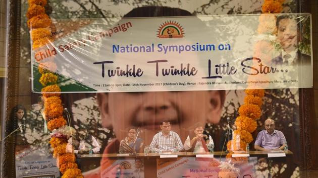 Members of Pradhyumn Foundation are reflected during the launch of a Child Safety campaign at Deen Dayal Upadhyay Marg in New Delhi on November 14, 2017. Pradhyumn Thakur, a Class 2 student from Ryan International School in Gurgaon was found dead inside a school toilet. (Sanchit Khanna / HT Photo) Members of Pradhyumn Foundation are reflected during the launch of a Child Safety campaign at Deen Dayal Upadhyay Marg in New Delhi on November 14, 2017. Pradhyumn Thakur, a Class 2 student from Ryan International School in Gurgaon was found dead inside a school toilet. (Sanchit Khanna / HT Photo)