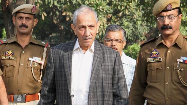 Former Intelligence Bureau chief Dineshwar Sharma (centre) was appointed the Centre’s special representative to Jammu and Kashmir last month.(PTI Photo)