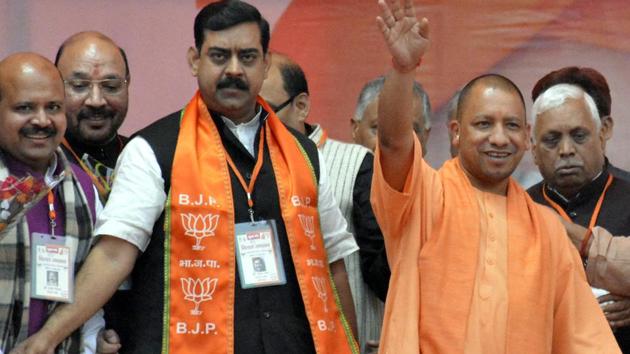 UP CM Yogi Adityanath in an election rally on Saturday ahead of the local body polls in Ghaziabad to be held on November 26. (Sakib Ali/HT Photo) UP CM Yogi Adityanath in an election rally on Saturday ahead of the local body polls in Ghaziabad to be held on November 26. (Sakib Ali/HT Photo)